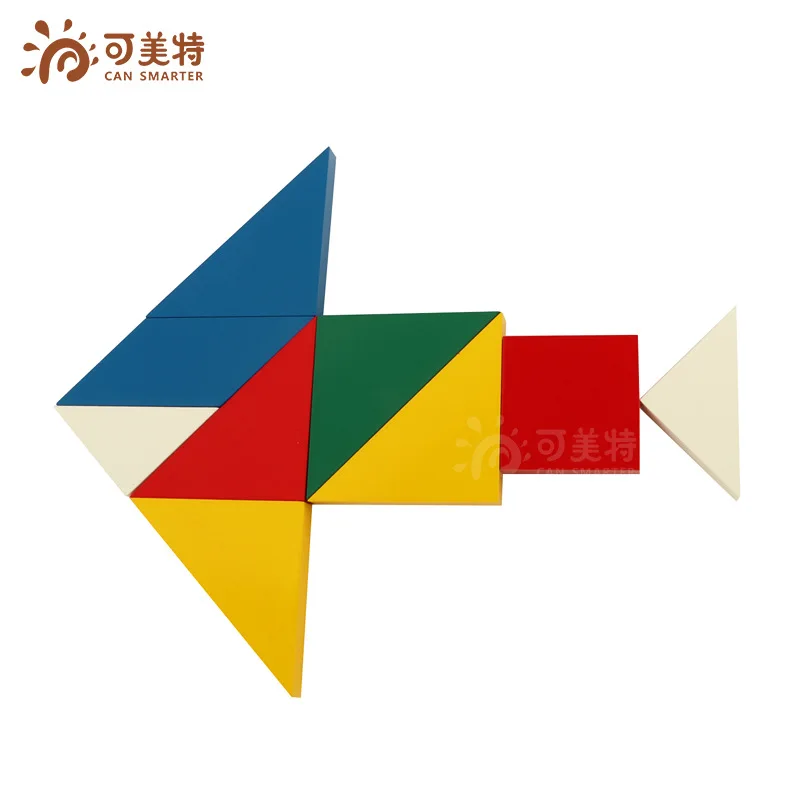 Production Manufacturers Wholesale Montessori Teaching Aids Mathematics Toy Square Jigsaw Puzzle Geometry Teaching Aids 3-Year-O