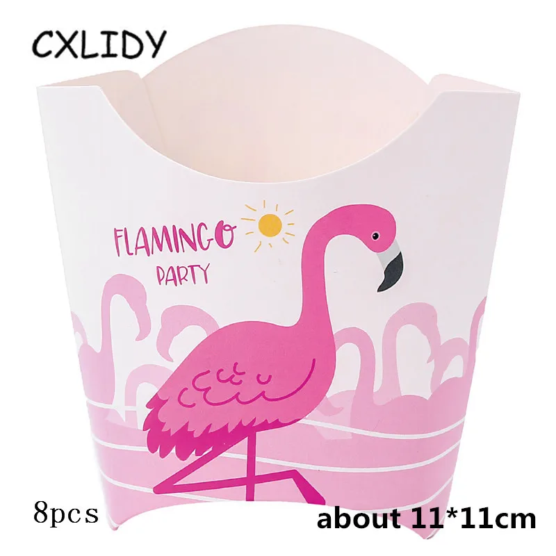 Flamingo Festival Party Set Children's Birthday Decoration Cutlery Set Paper Tray Straw Cup Candy Box Invitation Card qq173 (17)