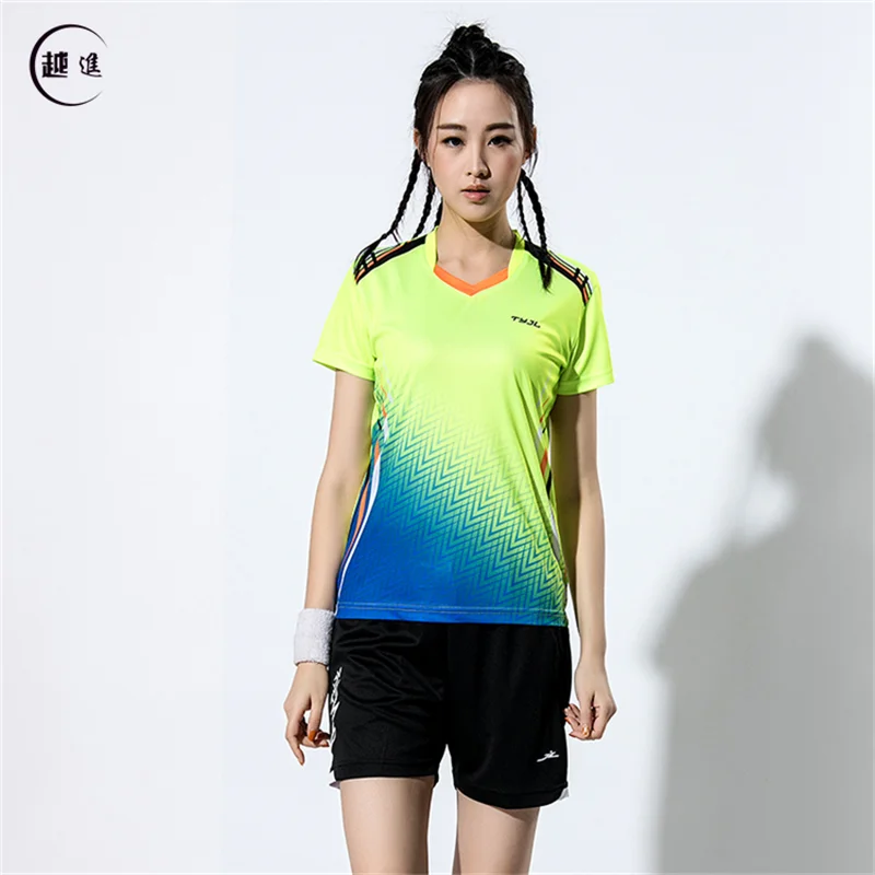 Quick-drying Volleyball Suit Group Purchase Custom Printed Short-sleeved T-shirt for Men and Women Sports Competition Badminton - Цвет: A2602female1