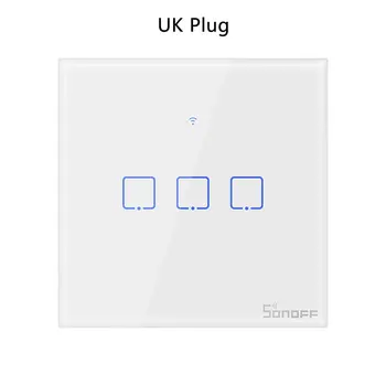 

SONOFF T0/T1/T2/T3 UK PLUG TX Wifi Touch Wall Light Wireless Switch Smart Home 1/2/3 Gang Voice/APP Control With Alexa Google
