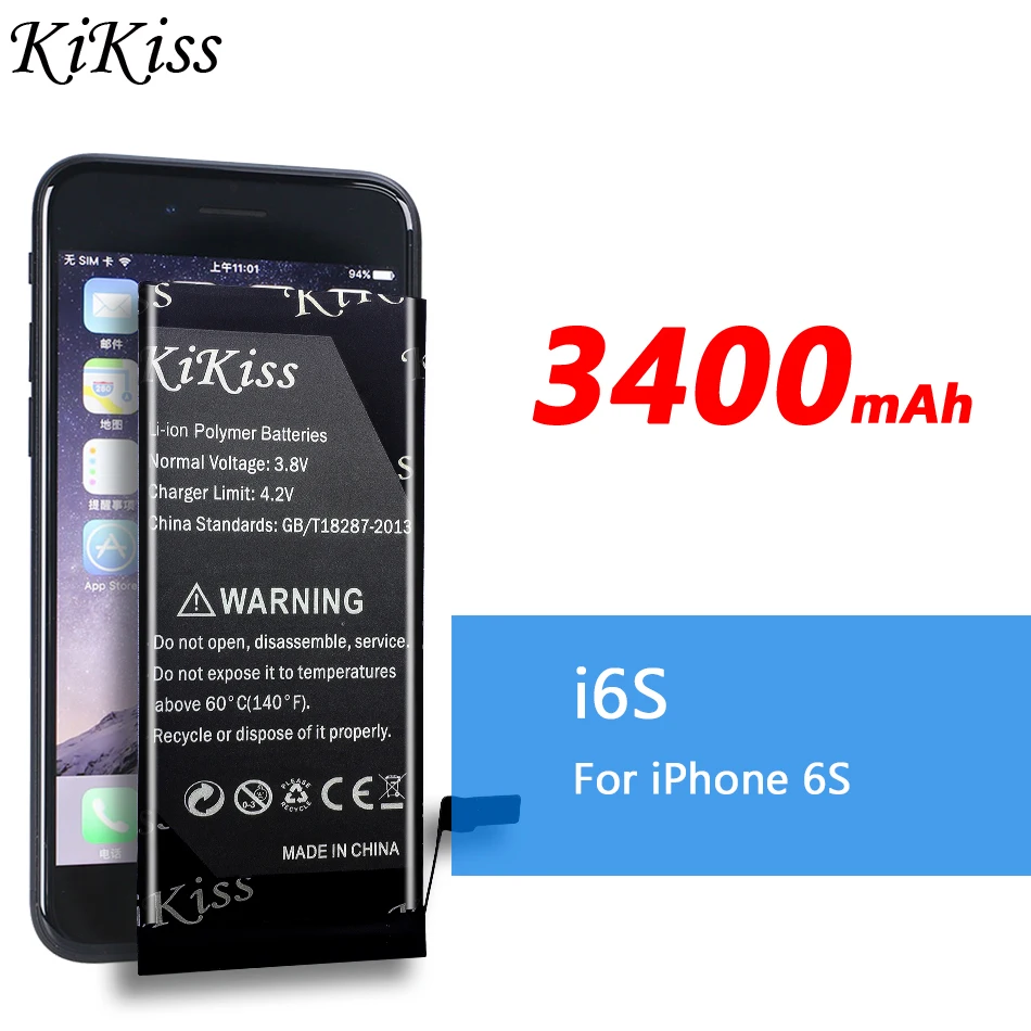 Высоко KiKiss батарея мобильного телефона для iPhone 6 6s 6plus 6s Plus замена внутренней батареи для iPhone6 6 S 6p 6s P 6plus