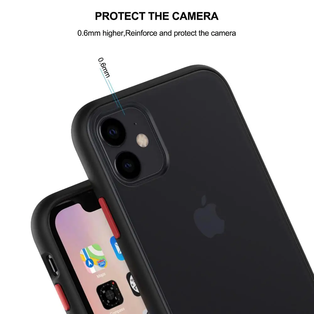 Высококачественный чехол для iPhone 11 Матовый задняя панель ТПУ Рамка защитный чехол для телефона iPhone 11 6,1 дюймов