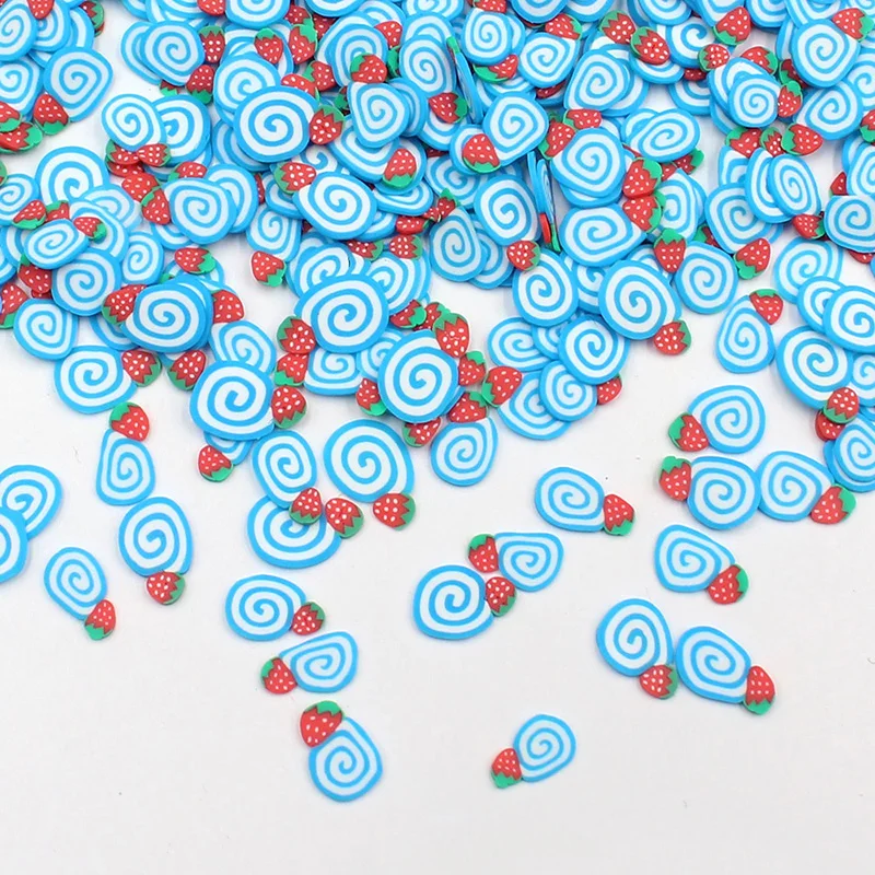 50g/lot 5mm Fake Strawberry Cake Decoration Fimo Polymer Clay Sprinkles for Crafts Nail Art Decor DIY Slime Material Accessories
