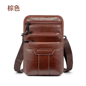 

Fashion Travel Multifunction Phone Pouch Men Chest Bag Sport Casual Men's Messenger Shoulder Fanny Pack PU Leather For Man Male