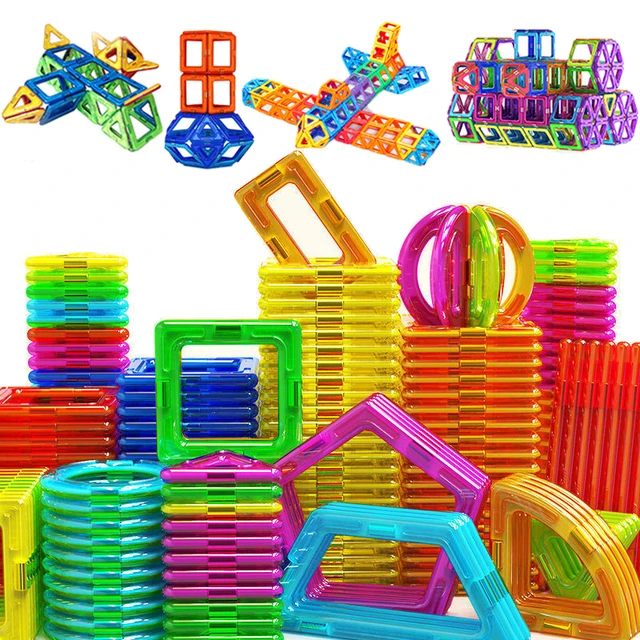 50-184pcs Mini Size Magnetic Building Blocks Magnet Designer Set DIY Creative Constructor Blocks Educational Toys For Kids Gift 1