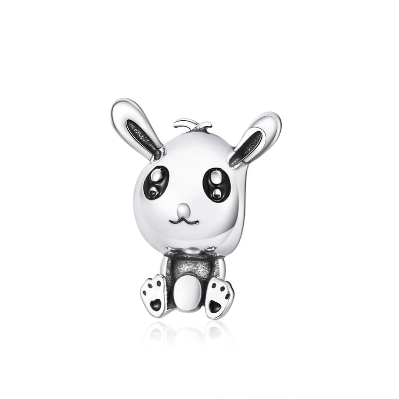 WOSTU Animal Charm 925 Sterling Silver Koala Fox Bear Beads Cow Panda Rabbit Pendant Fit Original Bracelet DIY Jewelry For Women jewellery set 925 Silver Jewelry