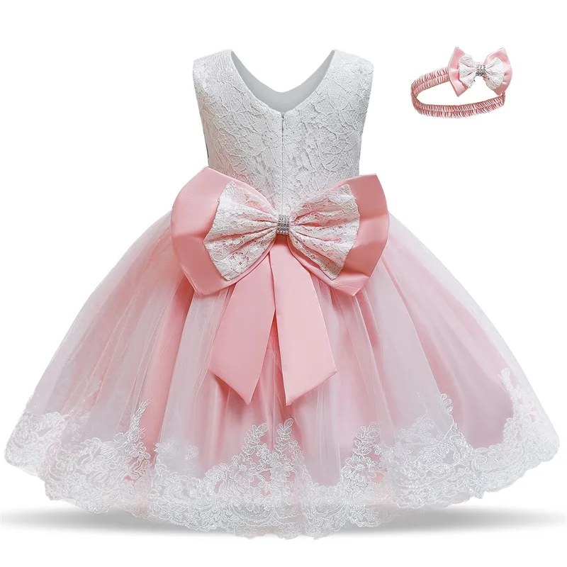 Детские платья принцессы с цветочной вышивкой для девочек; платье на крестины для маленьких девочек; торжественное платье; праздничная одежда для малышей на первый день рождения