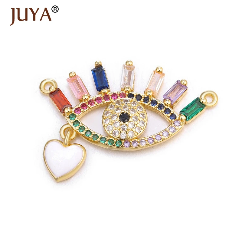 white JUYA Популярные Модные Подвески для изготовления ювелирных изделий, роскошные разноцветные хрустальные подвески от сглаза для женщин, подарок своими руками - Окраска металла: white