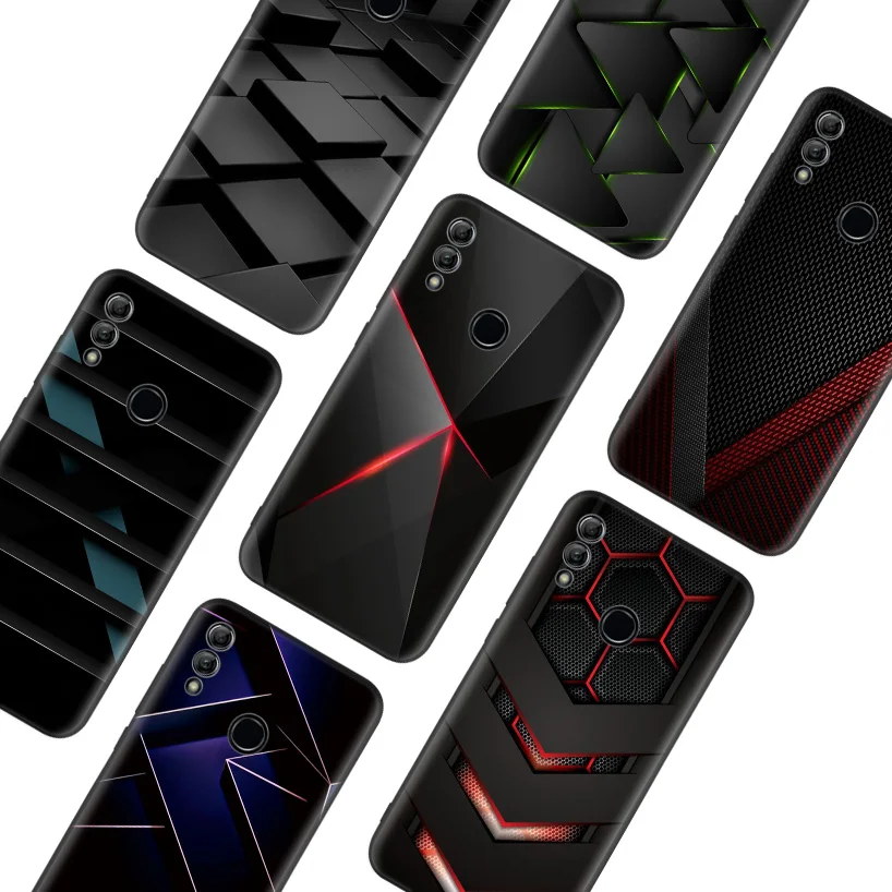 Black Light Dark Figures Black Cover Phone Case for Huawei Y9 Y5 Y6 Y7 2019 Honor 2