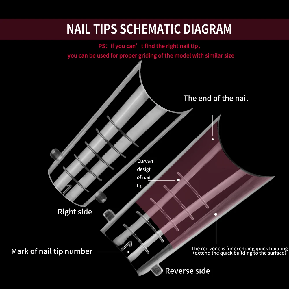 Finger queen 120pcs Quickly Build Gel Mold Fake Nails DIY Accessories