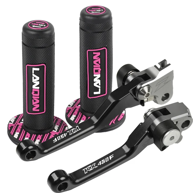 For KAWASAKI KX450F KX 450F 2006-2018 2007 2008 2009  2010 Motorcycle Dirt Bike Brake Clutch Levers Handlebar Grip Handle Set KX450F 06-12