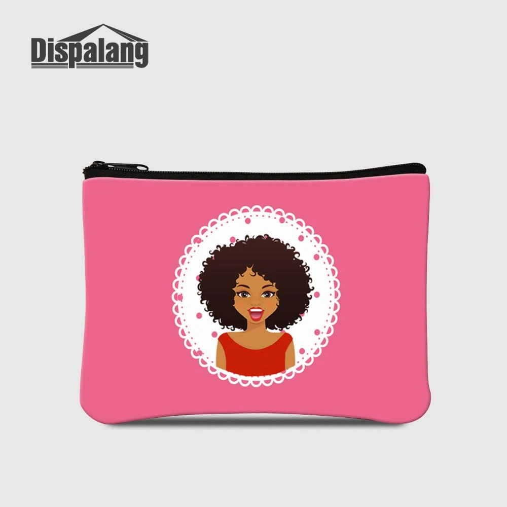 Monedero pequeño con estampado de africana para mujer, Mini monedero con cremallera para comprar, soporte cambio portátil|Monederos| - AliExpress