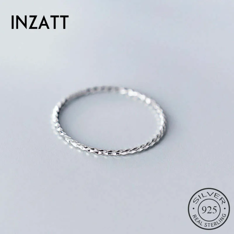 INZATT-Anillo redondo minimalista para fiesta para mujer, plata de ley 925 auténtica, joyería fina, accesorios geométricos,