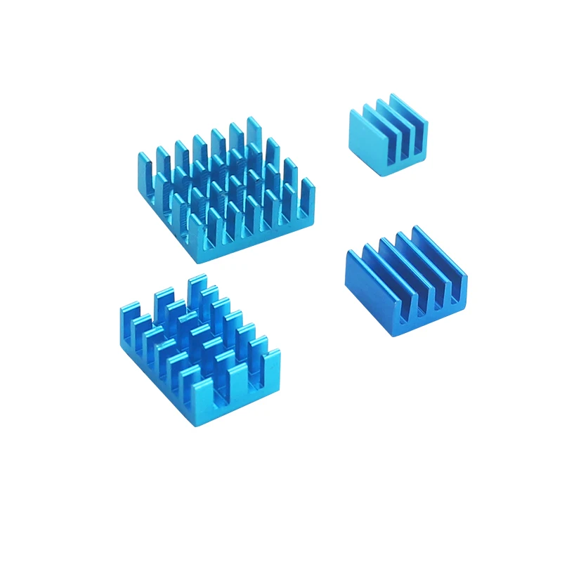 blue 4 шт. Raspberry Pi 4 Модель B Алюминий теплоотвод серебристый, Черный Цвета: золотистый, синий многоцветный радиатора охлаждения комплект для RPi 4B - Цвет: blue