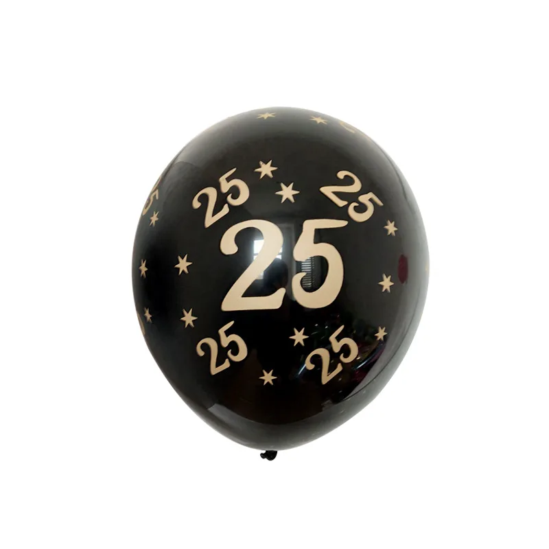 10 шт. 12 дюймов шары на день рождения с цифрами 18 25 30 40 50 60 лет с днем рождения цифровые латексные шары для взрослых - Цвет: B25