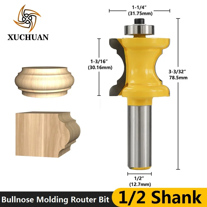 1 шт. 1/2 ''(12,7 мм) Хвостовик Bullnose с Бусиной колонны/фреза для торцевого формования деревообрабатывающий фреза