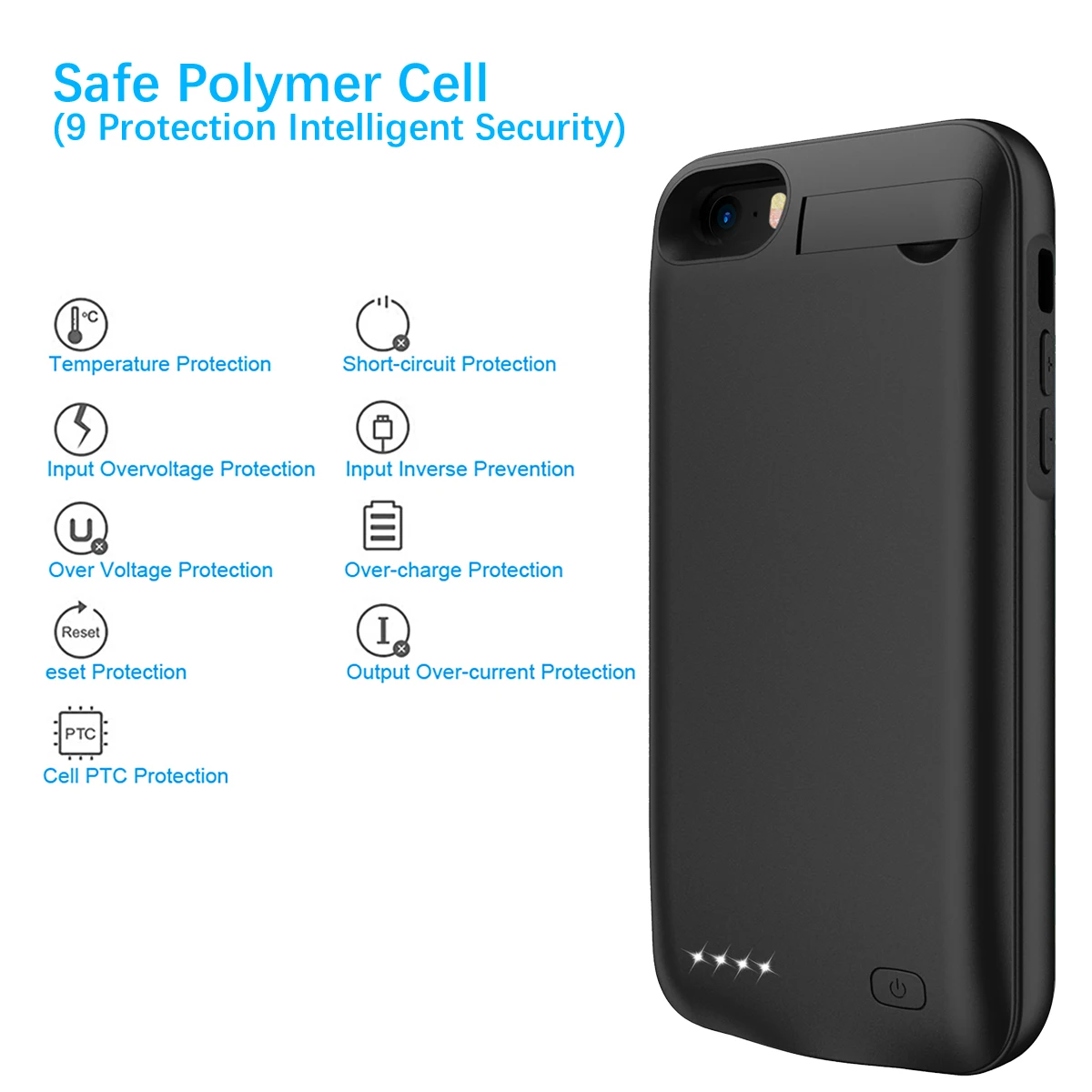 Чехол для iPhone 5, 5S, SE, 5SE, SE, зарядное устройство, 4500 мА/ч, Внешнее зарядное устройство, внешний аккумулятор, чехол для батареи со скрытой подставкой