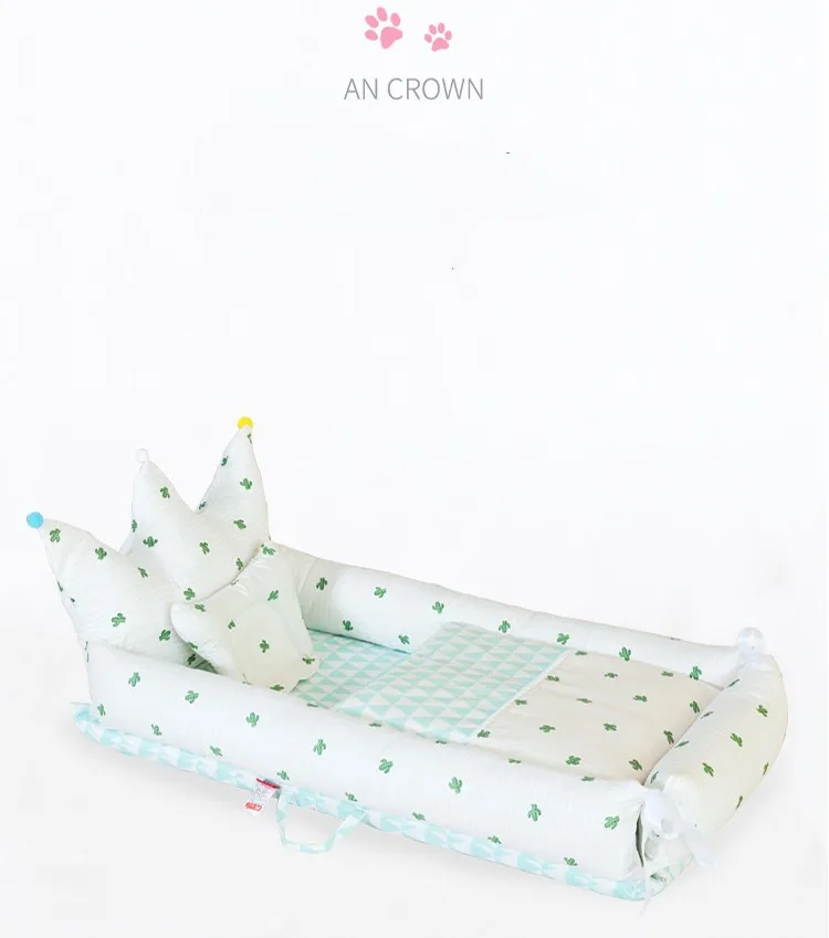 Портативная складная детская кроватка для новорожденных бионическая матка кровать для путешествий детское гнездо Корона кровать голова без одеяла