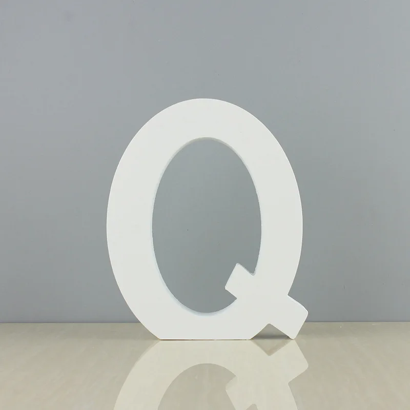 White Q Скандинавские деревянные буквы украшение для дома аксессуары романтическое свадебное украшение английский Aphabet letras decorativas letras madera - Цвет: White Q