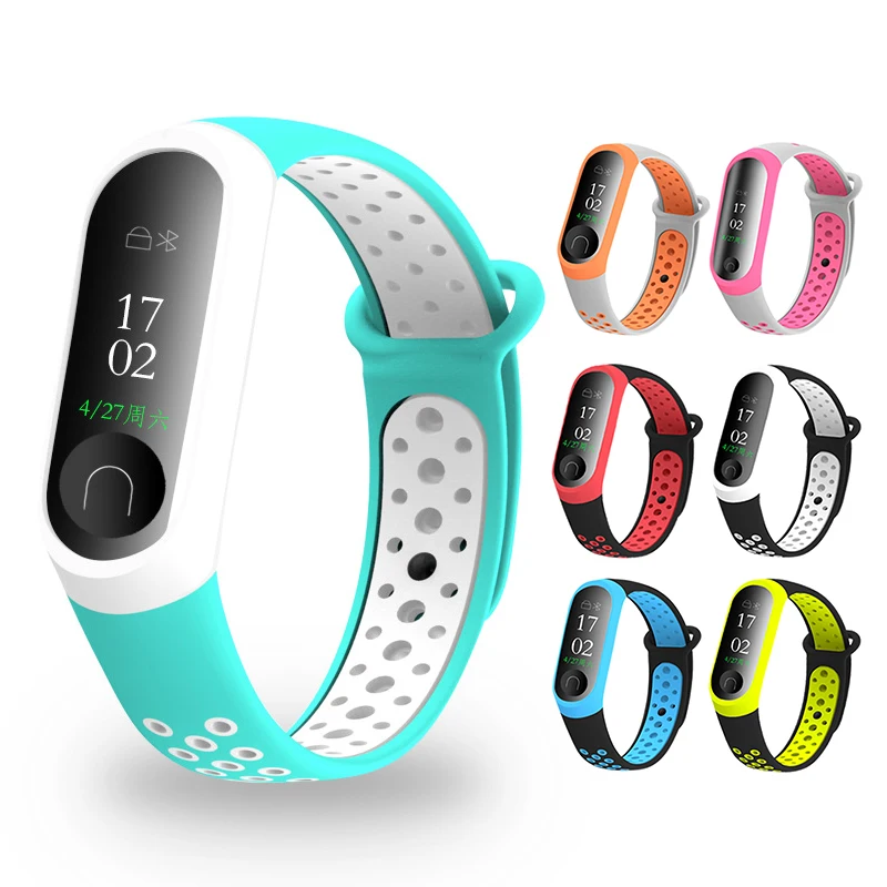 2020 10 видов цветов силиконовый браслет для Xiaomi MI Band 3 4 Miband спортивный ремешок