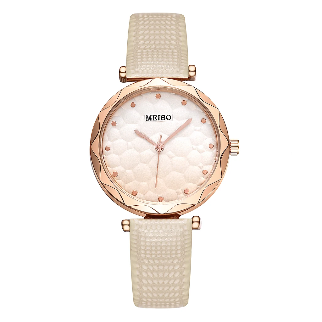 Горячая Распродажа женские кожаные градиентные цветные часы с циферблатом повседневные роскошные женские кварцевые аналоговые часы MEIBO часы