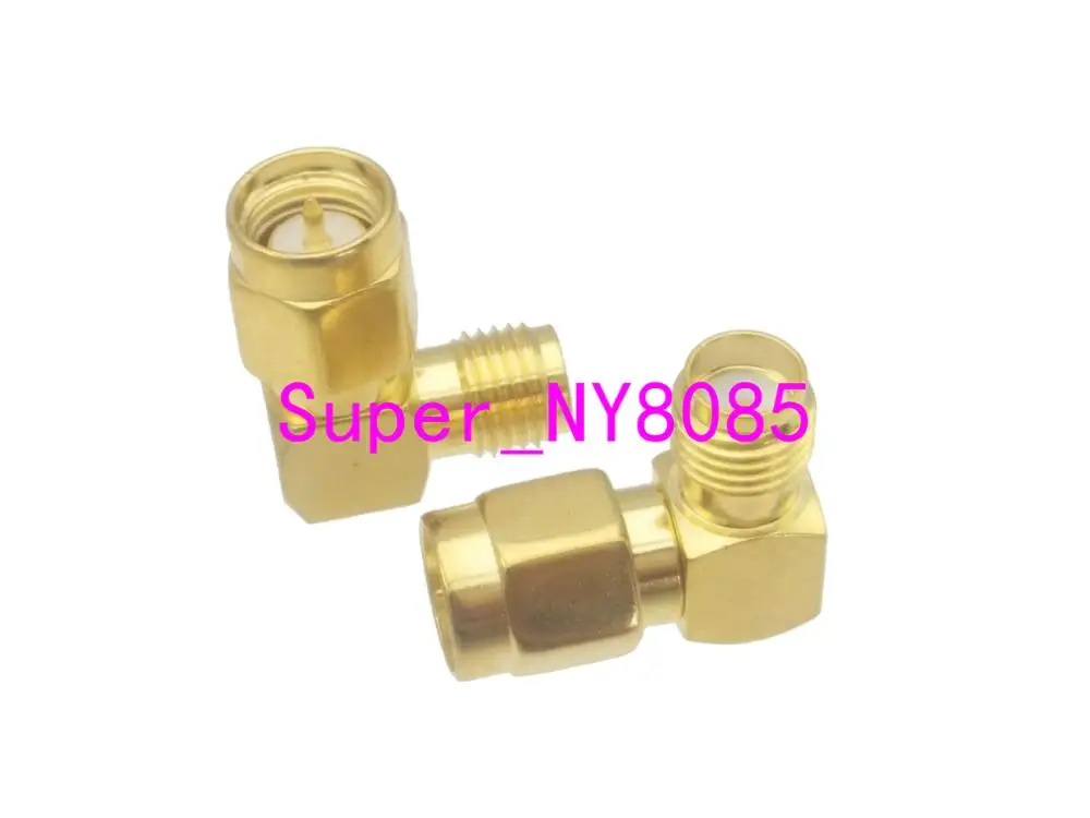 10pcs SMA to SMA Male plug& female jack right angle RF Coaxial adapter connector - Цвет: SMA Plug to SMA Jack