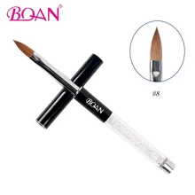 BQAN 10 шт./лот 8# акриловые кисти для дизайна ногтей, стразы, ручка из чистого колинского соболя, акриловая щетка для волос, инструмент для маникюра
