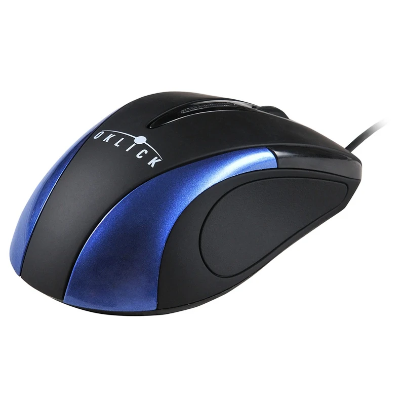 997801 Мышь Oklick 235M черный/синий оптическая(800dpi) USB(2but