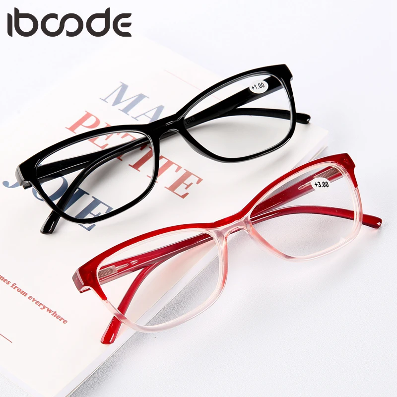 

iboode 2019 Ultralight Reading Glasses Men Women Clear Lens Spring Legs Presbyopic Eyeglasses Reader Eyewear +1.0 To +4.0 Unisex