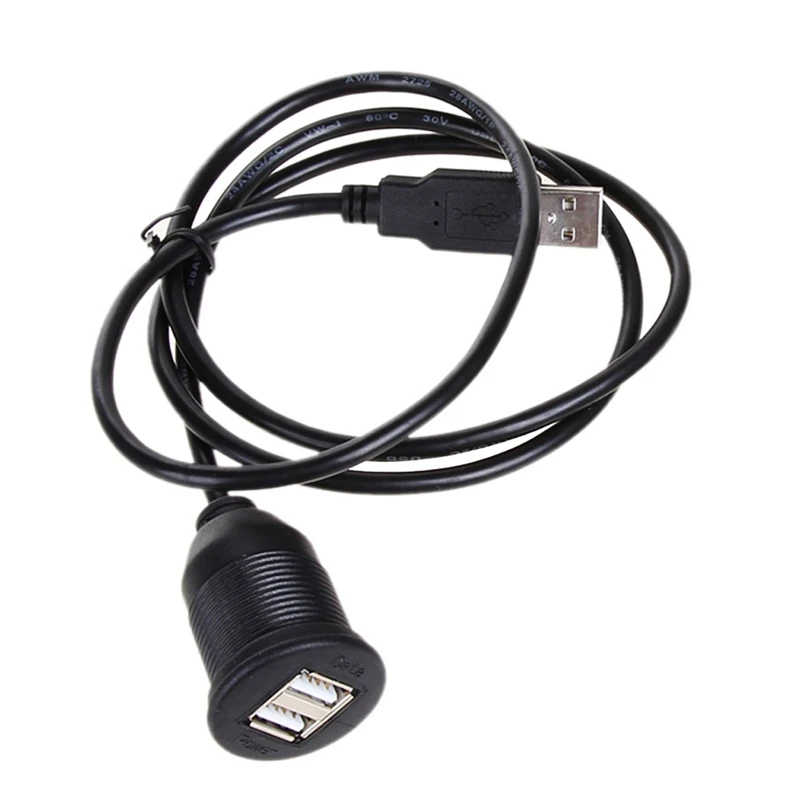 VODOOL 1 м USB 2,0 монтажный кабель USB штекер 2 USB2.0 Женский удлинитель сплиттер для грузовика прицепа лодки с водонепроницаемой крышкой