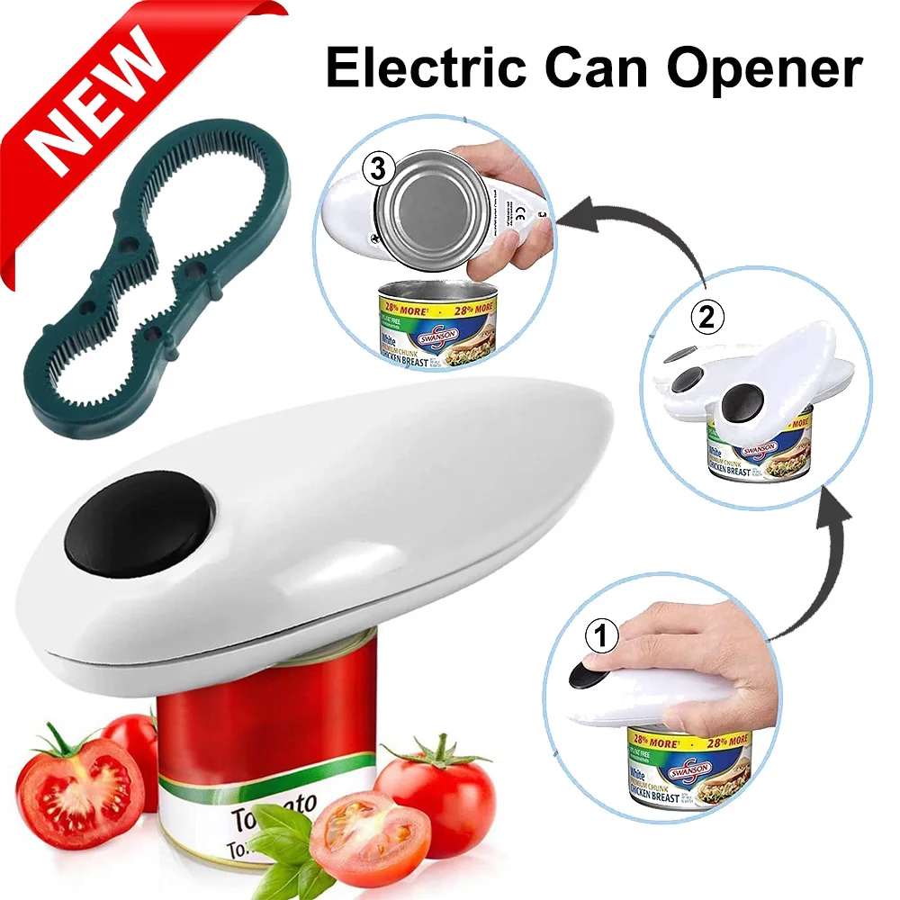 Electric Can Opener Kitchen Tools Mini One Touch Automatic Smooth Edges Can  Tin Touch No Sharp Edges Handheld Kitchen Bar Tool