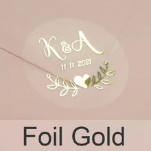 100 шт, настоящая фольга блестящие золотые Заказные персонализированные свадебные наклейки, сувенирные коробки, ярлычки для капкейков, прозрачные