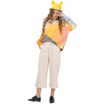 

Stitched Printed Women's Large Size Pullover Long Sleeve Round Neck Sweater Hot Sell Organic Loose