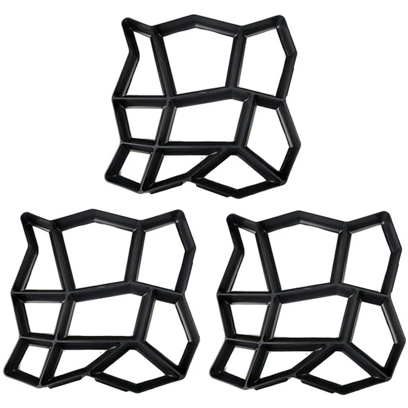 

3 Pack Irregular DIY Pavement Mold Walk Maker Path Maker Brick Mold Concrete Form Pathmate Stepping Stone Molds for Garden, Cour