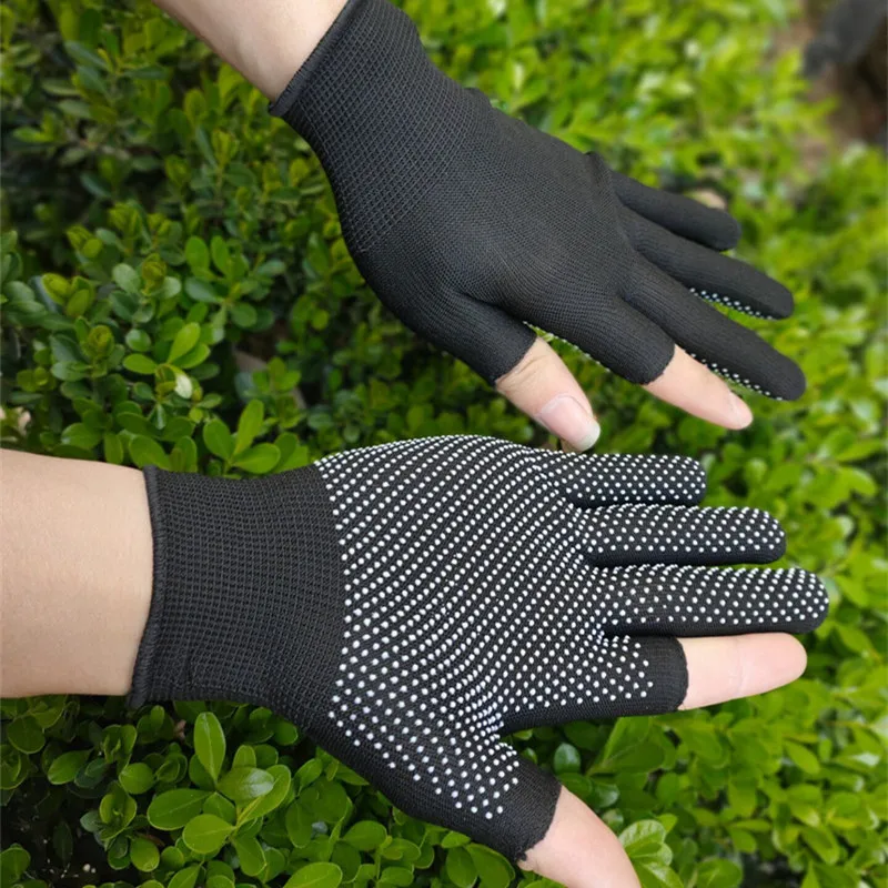 Nylon Anti-slip Fishing Gloves Three Fingers Dispensing Cut Fishing Outdoor Sports Breathable Gloves Half Finger fishing gloves