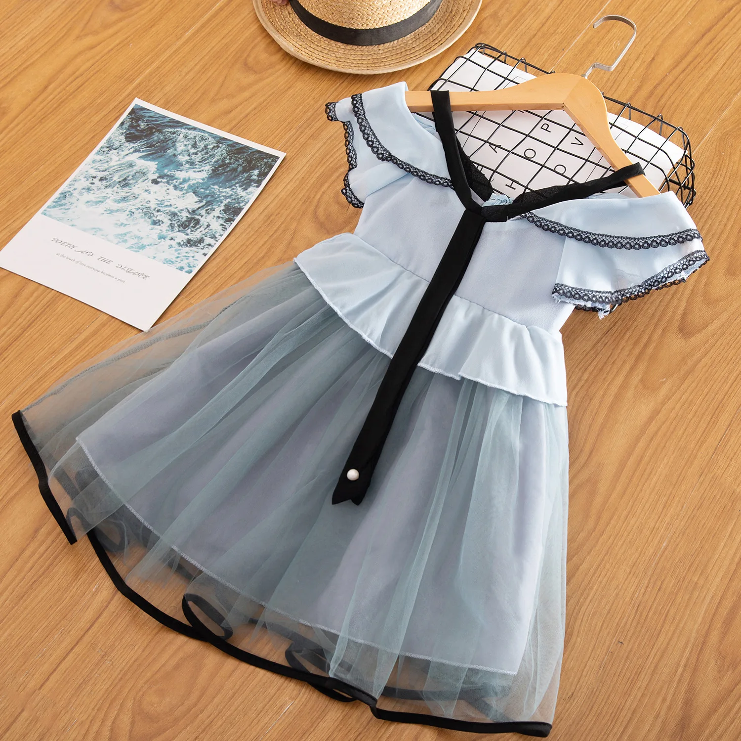 

Girls 2019 New Style Summer Wear chao yang Gas Princess Dress Korean-style CHILDREN'S Dress Camisole Bow Girls' Dress