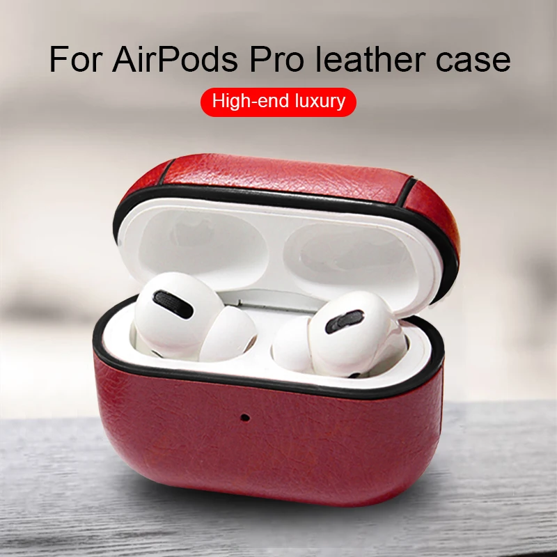 Защитный чехол 2020 для AirPod Pro Bluetooth беспроводные наушники Lychee кожаный Air3 зарядная