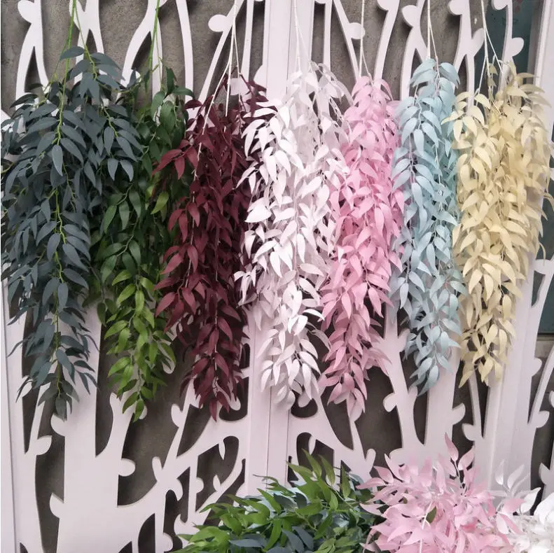 1 шт. Eucalyptus зеленое растение искусственные шелковые листья дома Свадебная вечеринка рождественские украшения аксессуар поддельные цветы искусство