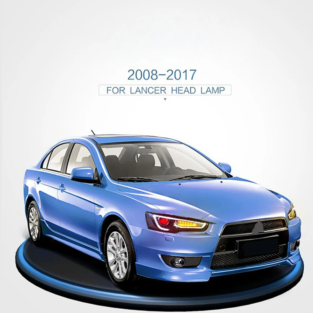 Легкая светодиодная фара в сборе для фар Mitsubishi Lancer 2008- стоп-сигнал поворота DRL дальний и ближний свет объектива