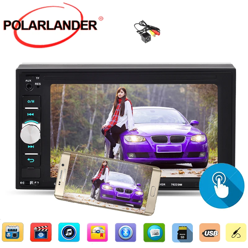 Radio de coche 2 din autorradio 6,2 pulgadas Bluetooth pantalla táctil radio de coche USB TF MP5 teléfono estéreo con enlace de espejo de trasera - AliExpress Automóviles motocicletas