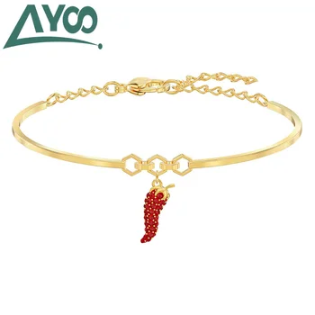 

AYoo High Quality SWA Unique New LISABEL PEPPER Bracelet Cute Fashion Lucky Red Pepper Crystal Lady Bracelet