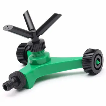 

Three-fork Rotary Sprinkler With Wheels Watering Kits Tri-outlet Automatic Rotating Sprinkler Garden Lawn Yard Irrigation System