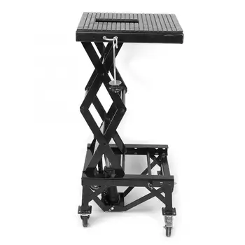 

300lb Adjustable Lift Jack Lift Stand Repairing Table for Adventure Touring Motorcycle Street Bike Lift Stand Iron with 4 wheel