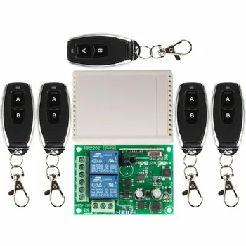 

433Mhz Remote Control Switch for Light,Door, AC 250V 110V 220V 2CH Relay Receiver Module and Universal Wireless 5pcs Remote