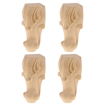 

4Pcs Wood Tapered Sofa Leg Furniture Feet for Couch Cabinet Cupboard 15x6cm, Anti Slip
