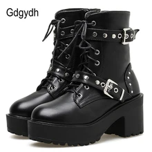 womens black military style boots