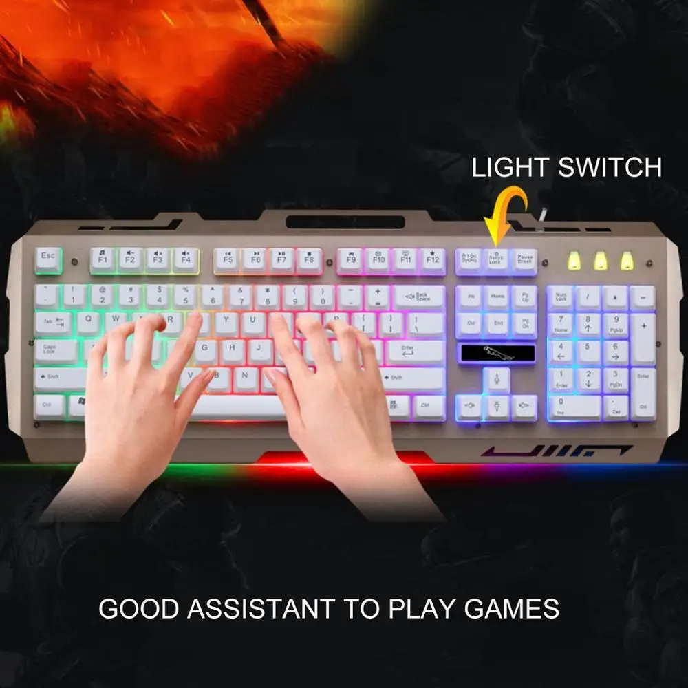 G700 Game Luminous Wired USB Mouse and Keyboard Suit With Rainbow Backlight LED Lights Mechanical Keyboard Gaming Mouse