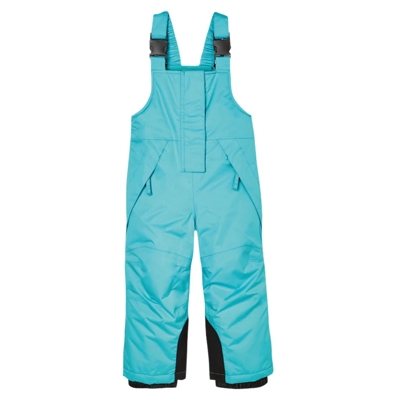 Зимние лыжные штаны для мальчиков и девочек, плотные ветрозащитные теплые зимние штаны, Детские водонепроницаемые лыжные штаны для катания на коньках, рыбалки, походов - Цвет: Green 2