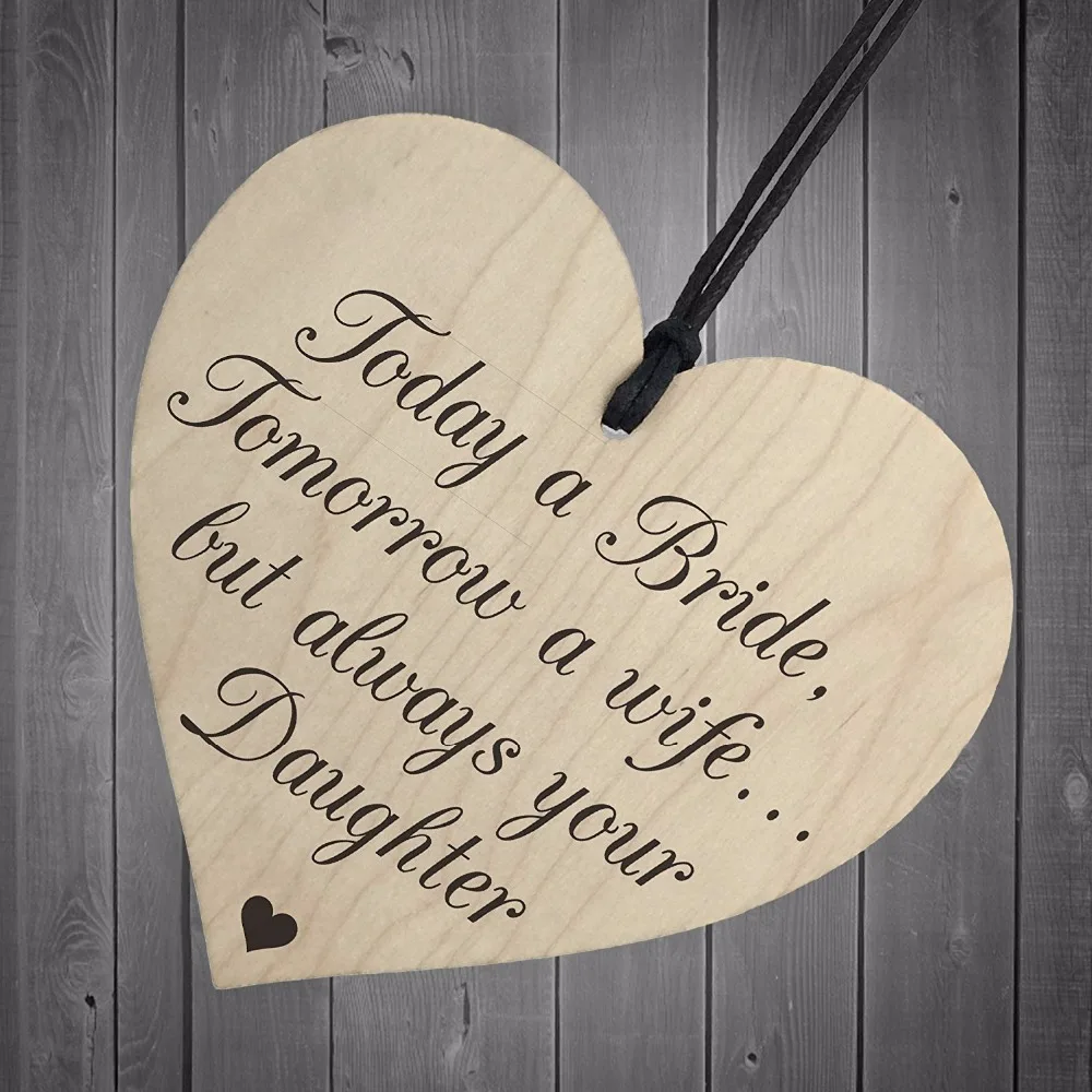6-Meijiafei-Bride-Wife-Daughter-Wooden-Hanging-Heart-Wedding-Plaque-Shabby-Chic-Present-Sign