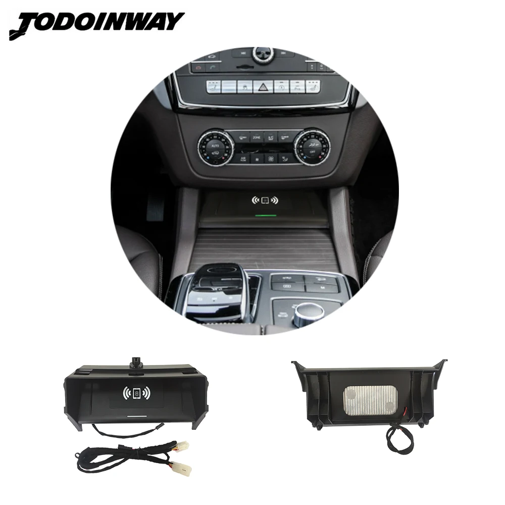 10W car wireless charger for Mercedes Benz GLE Class Coupe W166 C292 GLS X166 GL ML charger adapter lighter socket power cable
